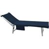 Morbidissimi Telo Copri Lettino con Elastici e Tasche Laterali, Telo Mare per Lettino, 70x185 cm, in Spugna di Cotone, Morbida e Assorbente, Salvaspazio Asciugatura Rapida, Tinta Unita, J442 (Blu Navy)