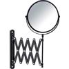 Inbagno Specchio Da Parete Nero Opaco Con Ingranditore 3x E Braccio Telescopico - Specchio Cosmetico Girevole A 360° In Acciaio Inox