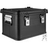 Trucky Scatola in alluminio con coperchio, colore nero, in alluminio, per il trasporto, in metallo, richiudibile, dimensioni: 30 l