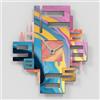 Giallobus - Orologio Bilay - Axia - Legno Mdf - Premium 25,5x30 - - 14 - Colorful marble - Artigianale Made in Italy - Silenzioso - Idea regalo - Moderni doppio livello