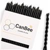 CanBee Candele di cera 50 Candele Sottili Nere in Cera d'Api Naturale - 18 cm x 0,7 cm - Senza Fumo - Durata fino a 60 Minuti - Ideali per Rituali Guidati, Meditazione Prolungata e Atmosfere Intime - CanBee