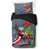 Jay Franco Kids Marvel Avengers Set copripiumino - Biancheria da letto morbidissima con federa, SOLO COPERTA, piumone non incluso, grigio, 2 pezzi singolo