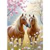 TOSTOG Diamond Painting Kit Completo,Diamond Art Kit Rotondo per Adulti e Principianti,Due Cavalli 5D Ricamo a Punto Croce Painting Pittura Decorazione Casa 30x40cm