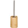 Yorbay Porta scopino WC in bambù con scopino per WC, testa intercambiabile, scopino per WC in plastica effetto acciaio inox, autoportante, naturale