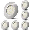 HiBay 6x Faretti LED da Incasso per Cartongesso Ultra Flat 5W Bianco Neutro 500LM Foro 60mm-68mm Faretti Led Soffitto Round Nickel Non Dimmable