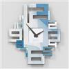 Giallobus - Orologio Bilay - Axia - Legno Mdf - Premium 25,5x30 - - 23 - Blu pastel - Artigianale Made in Italy - Silenzioso - Idea regalo - Moderni doppio livello