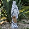 FABRIQ Statua della Madonna 38 cm - In pietra pressofusa 2 kg - Resistente agli agenti atmosferici e dipinta a mano - Figura cattolica della Vergine Maria per giardino, chiesa e casa