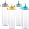 HR Hogar - Bottiglia di salse Squeeze, 4 pezzi - 500 ml, Bottiglie Squeeze, riutilizzabili e riciclabili, senza BPA, dispenser con tappo antigoccia, prodotto in Spagna (colori assortiti)