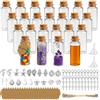Ferenando 24 Pezzi Vasetti Vetro Piccoli, 30ml Boccette Tappo Sughero | Bottigliette di Vetro Piccole con Pendenti, Boccette con Tappo Sughero, Bomboniere Matrimonio per Regalo Feste Decorazione