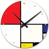 Giallobus - Orologio Linea Basic - Piet Mondrian - Composizione n. 9 con Rosso Blu e Bianco - Legno Mdf - Basic 30x30 - Meccanismo silenzioso - Pronto da appendere - Orologi moderni