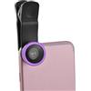 Ruilogod 3 in 1 Eye Fish Eye 0.67x Kit per fotocamera per fotocamera a macroistruzione ampio angolo viola per telefono