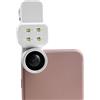 Ruilogod 4 in 1 198 Degree Fisheye 0.4x grandangolare Riempire al telefono Lens Kit Bianco