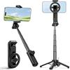 Aicharynic Treppiede per selfie 4 in 1, supporto magnetico per cellulare, bastone per selfie piccolo con telecomando Bluetooth, rotazione a 360°, per iPhone e Android