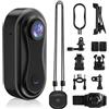 ZiStarlilife Action camera 1080P con obiettivo grandangolare a 120°, per visione notturna, design compatto 7 x 3 x 2 cm per vlogging, ciclismo, sci e avventure all'aria aperta (nero)