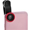 Ruilogod 3 in 1 180 gradi fisheye 0.67x kit di lenti a macroistruzione grandangolare grandangolare rosso per telefono