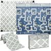 AIYAPLAY Tappeto da gioco per bambini pieghevole e reversibile, 202 x 180,5 x 1 cm, tappetino in schiuma spessa, antiscivolo e impermeabile, con motivi di traffico e rombi per incoraggiare lo