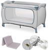 hauck Lettino Neonato Da Viaggio Sleep N Play Go Plus - Set XXL Con Materasso, Lenzuolo, Zanzariera e Coprimaterasso - Culla Da Campeggio Pieghevole - (Dusty Blue)