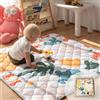 Sinhaklóho Tappeto Gioco Bambini Extra Spesso e Pieghevole, Antiscivolo, Lavabile in Lavatrice, 127×127 cm, Senza Odore, Ideale per Pavimenti e Box Neonato, Felicità Botanica