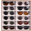 Natudeco 12 griglie Espositore Per Occhiali da Sole Custodia Per Occhiali da Sole in PU in Legno Occhiali da Sole di Grande Capacità Vassoi Per Occhiali Sole Gioielli Orologi