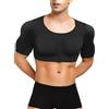 Bslingerie Camicia da uomo imbottita a compressione muscolare con finto potenziatore di petto e spalle, intimo invernale a maniche lunghe, nero, taglie S-XXL, Nero - Manica corta, M