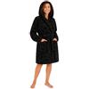 Pretti Accappatoio BATTICUORE by Cappuccio Spugna Jacquard Tinta Unita gr. 450 mq2 - Nero- Taglia L