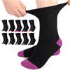 Jeasona 10 Paia Calzini Senza Elastico Donna Diabete Prodotti per Diabetici Calzini Donna Cotone Lunghi Calze Senza Elastico per Gambe Gonfie