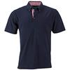 James & Nicholson - Polo classica da uomo in stile tradizionale Marina/Rosso-bianco 3XL