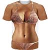 Fanient Hairy Chest per le magliette da uomo divertente grafica girocollo modello t-shirt a maniche corte, Cibo Bikini, S