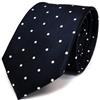 TigerTie seta cravatta blu Dunkelblau Schwarzblau Bianco a pois - Cravatta di seta