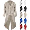 WOXIHUAN Tailcoat Medievale da Uomo,Gotico Giacca Vintage Steampunk Cappotto Vittoriano Costume Halloween Giacca,Una Fila di Pulsanti Uniforme Stile Cortese Coat per Carnevale Cosplay Abbigliamento