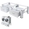 DENEWERK Base a 2 scomparti con cassetto per lavatrice, 126 x 54 x 32 cm, 300 kg | Base doppia stabile per asciugatrice, doppio piedistallo per lavatrice, sottopensile, rialzo per frigorifero