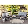 Livabliss Sintra Tappeto da Esterno ed Interni Tappeto Esterno Terrazzo Moderne, per Giardino, Balcone, Stile Boho Tappeti Ampi Dimensioni, 100 cm Cerchio Beige e Grigio