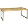 HAKU Tavolo da caffè Aspetto Acciaio Inox, Rovere, Impiallacciatura in Vero Legno, MDF, Metallo, Pannello a Nido d'Ape - Dim. L 100 cm x A 38 cm x P 60 cm, Stile Moderno