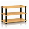 Furinno Scarpiere, Light Cherry And Black, 3-Tier Single