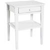 HAKU tavolino bianco in legno massello Tavolino bianco con cassetto e ripiano Dimensioni: L 46 x A 60 x P 35 cm Stile: Tradizionale