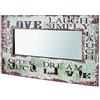 HAKU Appendiabiti da Parete Motivo, Vintage, MDF, Metallo, Specchio - Dim. L 80 cm x A 52 cm x P 10 cm, Stile Industriale