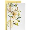 LINA OFFICINE GRAFICHE CREATIVE Biglietto Auguri Matrimonio, Stile Elegante, con Applicazione e Cordoncino in Juta, Busta Dorata Inclusa, 11,5 x 16,5 cm