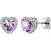 Suplight Orecchini a Lobo Argento 925 Cuore, Orecchini con Ametista, Orecchini con Pietre Viola Alessandrite Giugno, Accessori Elegante con Confezione Regalo