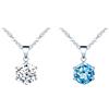 MICSAVI Collana Solitario Zirconia cubica da Donna con Catenina in Argento Sterling 925