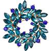 Clearine Marquise Cristalli austriaci Spilla Fiore Elegante per Donne Blu Topazio Oro-Fondo