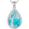 Friggem Collana con albero della vita, 925 argento sterling, ciondolo a forma di albero della vita, collana con nodo celtico, gioielli con albero della vita, regali per donne e ragazze, 0.59*0.75 Zoll