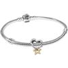 PANDORA Bracciale da donna con ciondolo a forma di stella portafortuna e cuore, set di gioielli elegante e senza tempo da indossare tutti i giorni 68598 18 cm