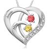 Easycosy Collana Personalizzata con Nome Inciso, Ciondolo Mamma a Cuore Personalizzato, Collana da Donna in Argento 925, Idee Regalo per Donna, Amica, Lei, Bambina(2 nomi)