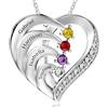 Easycosy Collana Personalizzata con Nome Inciso, Ciondolo Mamma a Cuore Personalizzato, Collana da Donna in Argento 925, Idee Regalo per Donna, Amica, Lei, Bambina(4 nomi)