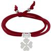Schmuck Les Poulettes LES POULETTES BIJOUX - Bracciale Doppia Torre Collegamenti di Raso e Trifoglio Argento 925 - Rosso