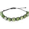 Generico Braccialetto Peridoto (Olivina) Unisex, Shamballa il Bracciale Della Felicità, Regolabile Fatto a Mano, Pietre Dure Naturali
