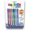 CARIOCA Oops Penne Colorate| Set Penne Cancellabili Ricaricabili per Scuola e Ufficio con Cappuccio, Doppia Gomma e Impugnatura Ergonomica, Colori Assortiti, 6 Pezzi