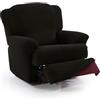 FAVERTI® Fodera super elastica per poltrona Relax da 70 a 90 cm | Modello NOVELE | Nero | Fodera per poltrona reclinabile piedi separati | Protezione di qualità in tessuto jacquard al tatto di cotone