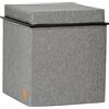 LOVE !T STORE !T LOVE IT STORE IT - Cubo Sgabelli Premium - Pouf, Vassoio E Box Di Stoccaggio In Uno - Lino - Pieghevole - Rinforzi In Legno - 37x37x40cm - Grigio Screziato