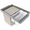 Emuca - Kit 2 vassoio ausiliario, 1 cesto portabiancheria e telaio regolabile Quartz per armadi, chiusura ammortizzata e estrazione totale, modulo 80 cm, finitura Titanio